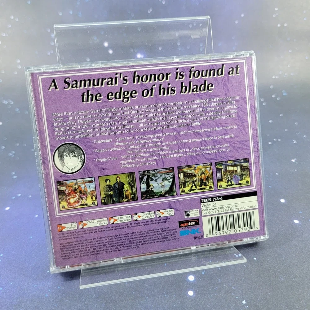 The Last Blade 2 Heart of the Samurai Sega Dreamcast SNK Agetec T-44305N Game